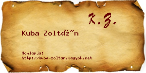 Kuba Zoltán névjegykártya