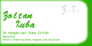 zoltan kuba business card